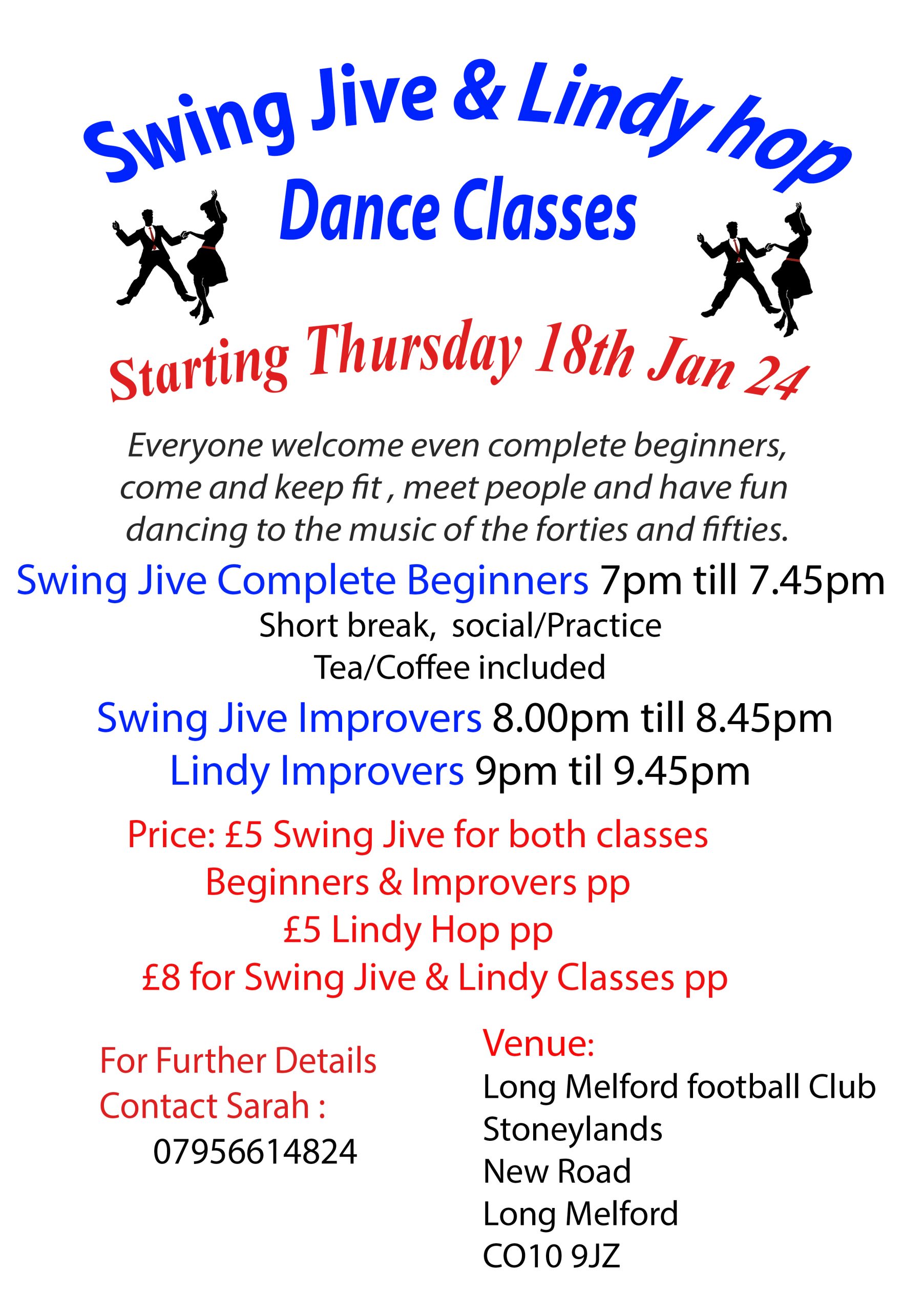Swing Jive & Lindy Hop Dance Classes every Thursday